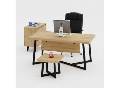 Hellbrauner Designer Schreibtisch Büromöbel Designer Tische Holz Neu