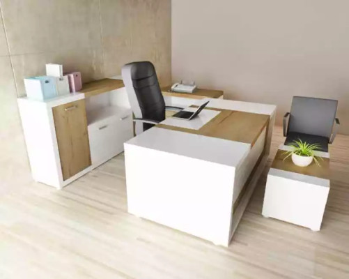 Eckschreibtisch Bürotisch Schreibtisch Couchtisch Aktenschrank Büromöbel 3tlg.