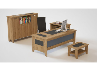 Hochwertiges, elegantes Büro-Set im modernen Stil aus stabilem Holz