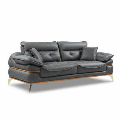Modernes graues Sofa im Wohnzimmer Exklusives 3-Sitzer-Sofa