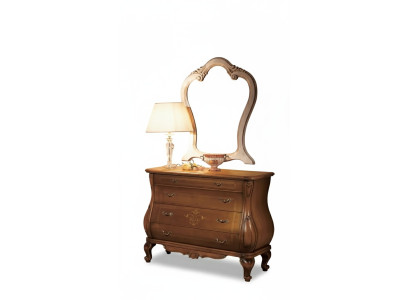 Schlafzimmer Kommode mit Spiegel Luxus klassische Möbel Set 2tlg Holz