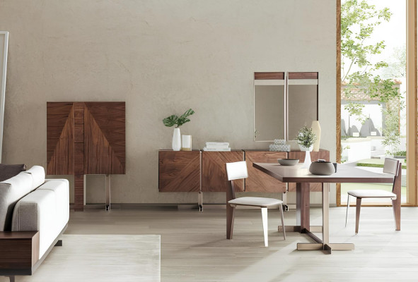 Esszimmer Esstisch Gruppe Stühle Sideboard 8tlg Holz Tisch Braun Essgruppe