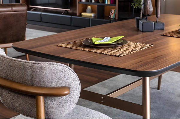Essgruppe Esszimmer Esstisch Stühle Sideboard Set 7tlg Holz Braun Neu