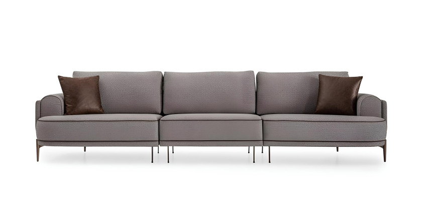 Dreisitzer Sofa 3 Sitzer Stoffsofa Sofas Modern Grau Stoff Couch Neu