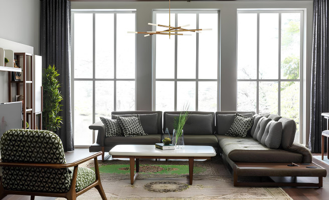 Wohnzimmer Set Luxus Möbel L-Form Sofa Sessel Textil Möbel Set Neu