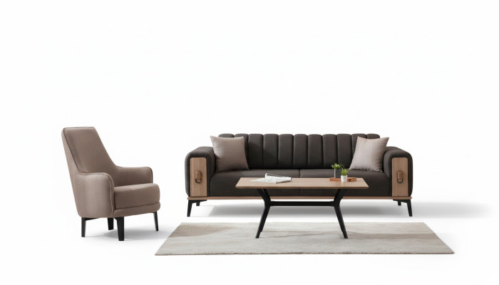 Edle Sofagarnitur Moderne Couchen Dreisitzer Sessel Sofas Luxus Möbel