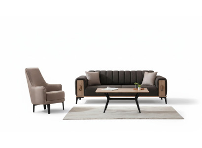 Edle Sofagarnitur Moderne Couchen Dreisitzer Sessel Sofas Luxus Möbel