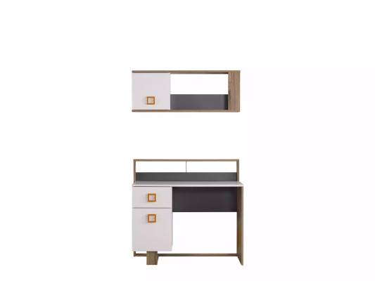 Garnitur Schreibtisch Kinderzimmer Set 2tlg Regal Computer Holz Weiß