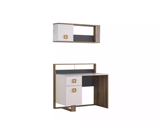 Garnitur Schreibtisch Kinderzimmer Set 2tlg Regal Computer Holz Weiß
