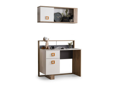 Garnitur Schreibtisch Kinderzimmer Set 2tlg Regal Computer Holz Weiß