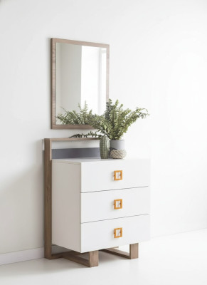 Gruppe Kommode mit Spiegel Kommoden Holz Weiß Kinderzimmer Schrank Set