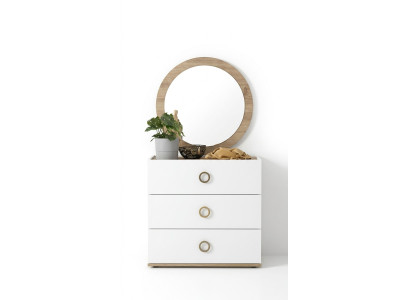 Gruppe Kommode mit Spiegel Kommoden Holz Weiß Schlafzimmer Schrank Set