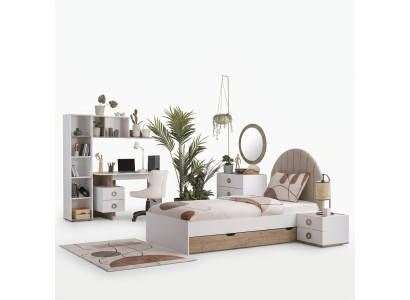 Bettrahmen Kinderbett Kindermöbel Kinderzimmer Bett Holz Weiß Modern