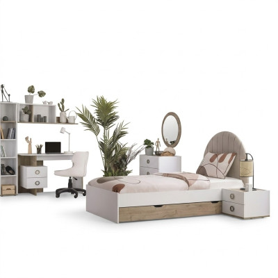 Bettrahmen Kinderbett Kindermöbel Kinderzimmer Bett Holz Weiß Modern