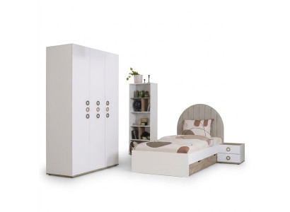 Design Kinderzimmer Komplete Bett Kindermöbel Holz Weiß Set 4tlg Neu