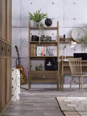 Jugendbett Schlafzimmermöbel Holzbett Komplette Bett Braun Set 5tlg