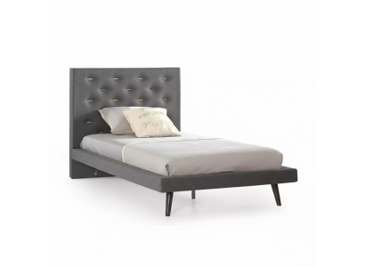 Bettgestelle Bettrahmen Bett 120 cm Kinderbett Jugendbett Stoff Grau