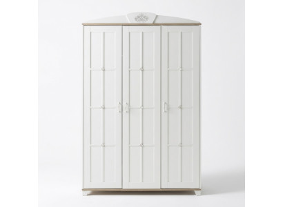 Design Kleiderschrank Schrank Holzschrank Möbel Holz Luxus Weiß 3 Tür