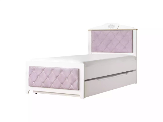 Chesterfield Funktionsbett Ausziehbares Kinderbett Bett 120 Holz Rosa