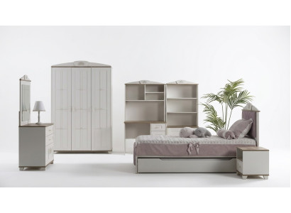 Kinderzimmer Komplete Chesterfield Kindermöbel Bett Holz Rosa Set 8tlg