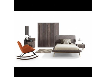 Kindermöbel Kinderzimmer Garnitur Jugendbett Bett Holz Grau Set 5tlg