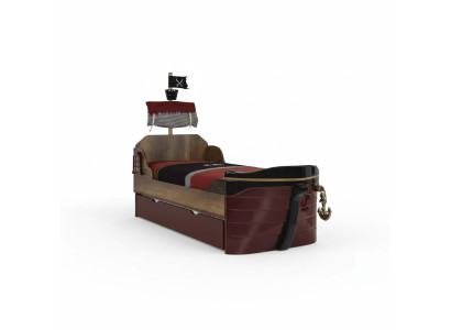 Funktionsbett Pirat Betten Kinderbett Bett Holz Jugendbett Braun Piraten