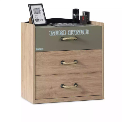 Garnitur Bett Kindermöbel Kinderzimmer Grün Bettrahmen 3tlg Holz Set