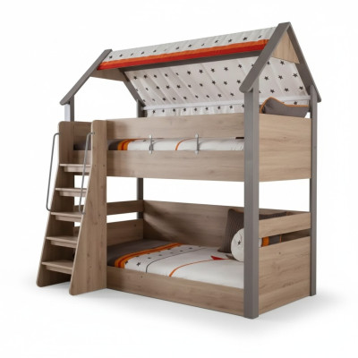 Etagenbett Kinderbtt Bett Bettrahmen Kinderzimmer Holz Braun Design