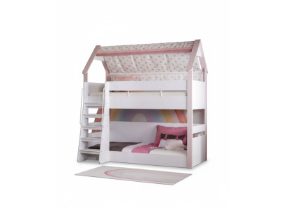 Etagenbett Kinderzimmer Kinderbtt Bett Bettrahmen Holz Rosa Hochbett