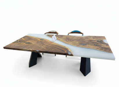 Groß Esszimmertisch Esstisch Epoxidharz Küchentisch Tisch Holz Braun
