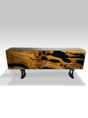 TV Ständer Sideboard RTV Lowboard Wohnzimmer Epoxidharz Holz Braun