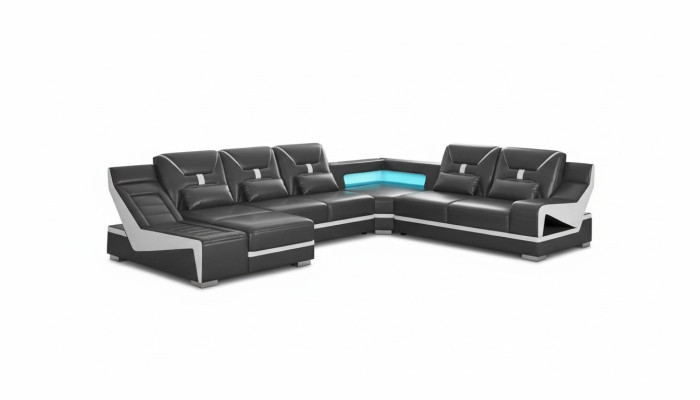 Wohnlandschaft Sofa U Form Ecksofa Designersofa Schwarz Eckgarnitur
