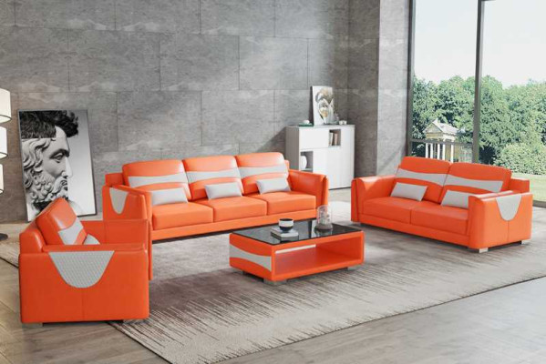 Sofagarnitur Luxus Komplette Couchgarnitur Grau Kunstleder Sofa 321