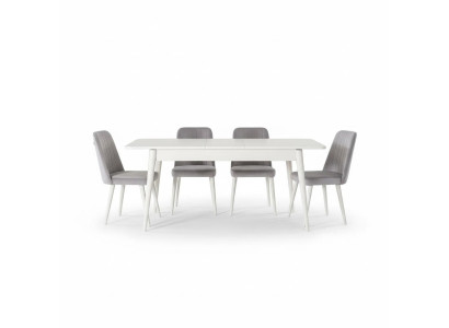 Esszimmermöbel Essecke Garnitur 7tlg Esszimmer Esstisch Weiß Stühle