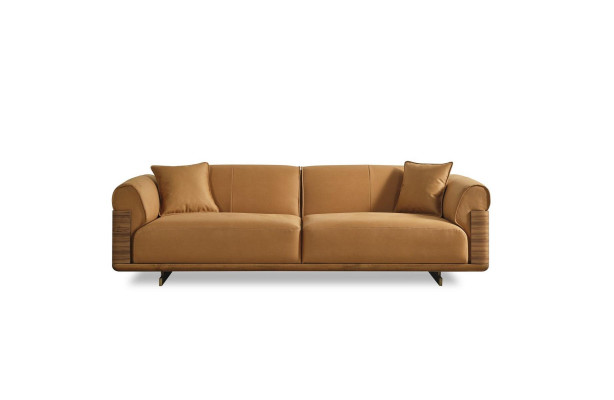 Sofagarnitur Komplette Couchgarnitur Polstersofa Braun Stoff Stoffsofa
