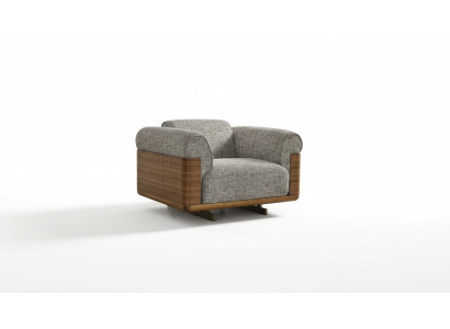 Sessel Stoff Ohrensessel Sitzer Polyester Grau Wohnzimmer Modern
