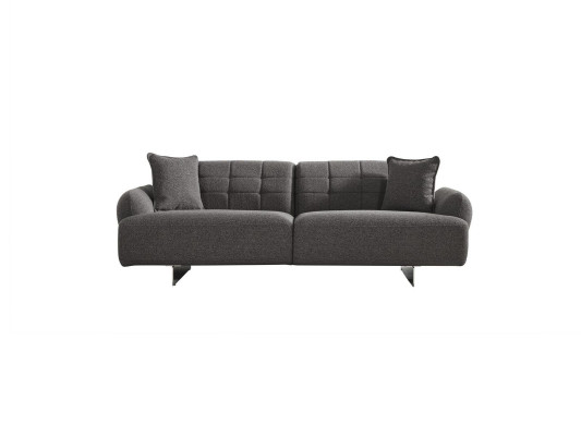 Komplette Polstersofa Couchgarnitur Sofagarnitur Grau Stoff Stoffsofa