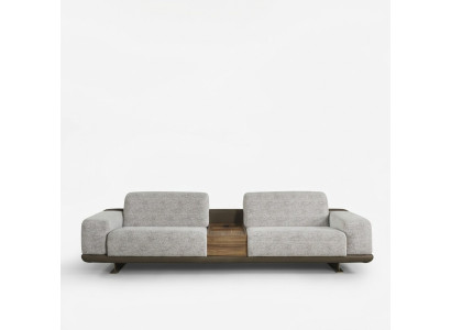 Viersitzer Sofa Couch 4 Sitzer Grau Stoff Modern Stoffsofa Polstersofa