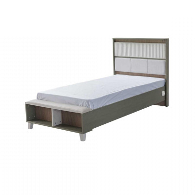 Kindermöbel Garnitur Kinderzimmer Bett Kinderbett Grau Holz Set 4tlg