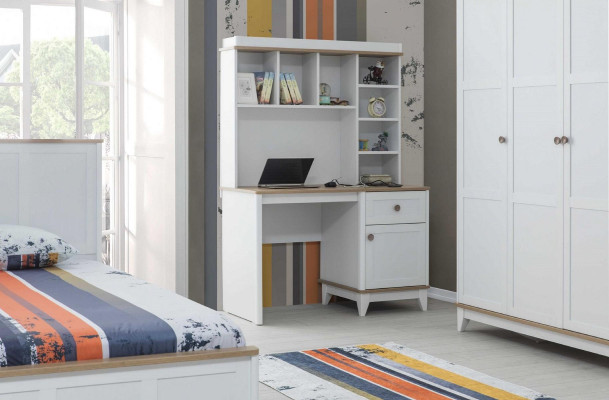 Jugenbett Kindermöbel Kinderbett Komplette Weiß Holz Set 4tlg Modern