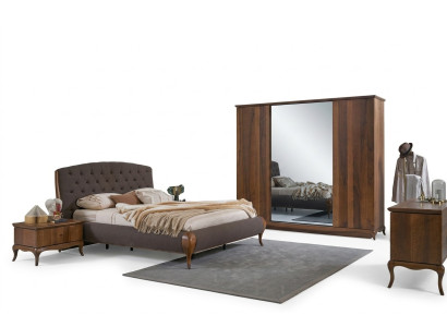 Komplette Schlafzimmer Bett Doppelbett Set 4tlg Schlafzimmer Braun Neu