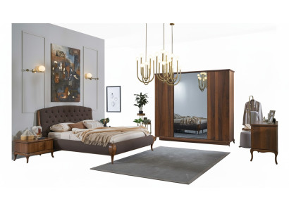 Doppelbett Komplette Schlafzimmer Bett Set 4tlg Bettrahmen Braun 180