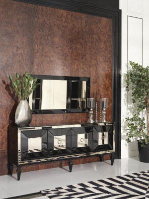 Großes Essecke Essgruppe Esszimmer Esstisch Stühle 10tlg Schwarz Holz
