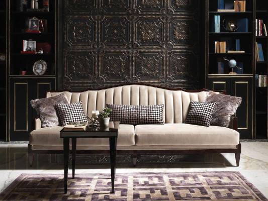 Sofagarnitur Viersitzer Dreisitzer Sessel Grau Couchtische Stoffsofa