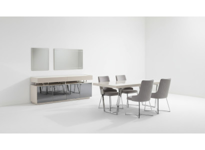 Essgruppe Esszimmer Gruppe Essecke Esstisch Stühle 10tlg Holz Grau