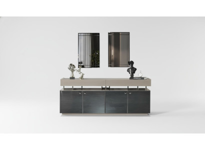 Sideboard mit Spiegel Anrichte Garnitur Schrank Modern Kommode Grau