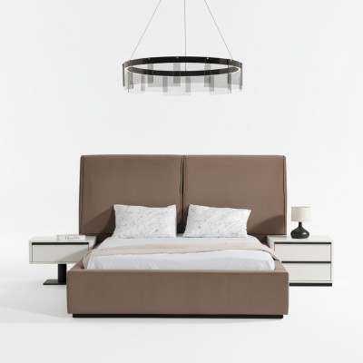 Schlafzimmermöbel Schlafzimmer Set Doppelbett Bett Nachttische 3tlg Beige