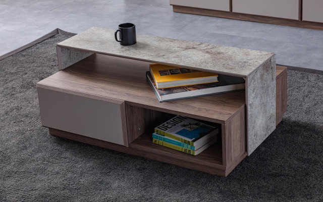 Couchtisch Kaffeetisch Sofatisch Beistelltisch Tisch Wohnzimmer Grau