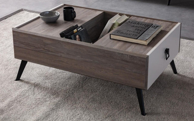 Couchtisch Sofatisch Holz Beistelltisch Kaffeetisch Grau Wohnzimmer