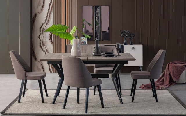 Komplette Esszimmerstühle Stühle Küchenstühle 6tlg Holzstühle Grau